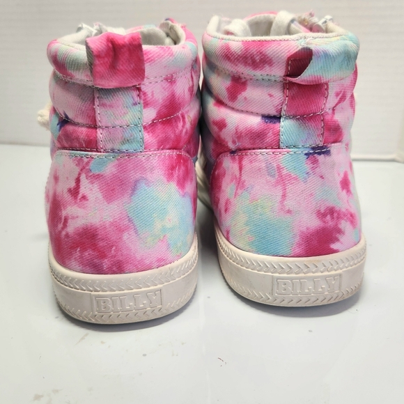 Billy Goat Pink Watercolor High-Top Sneakers Kids 5 Womens 6.5 or 7 - Picture 9 of 11